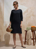 Vara By Vishudh Women Black Embroidered Straight Kurta - Black - Image 1