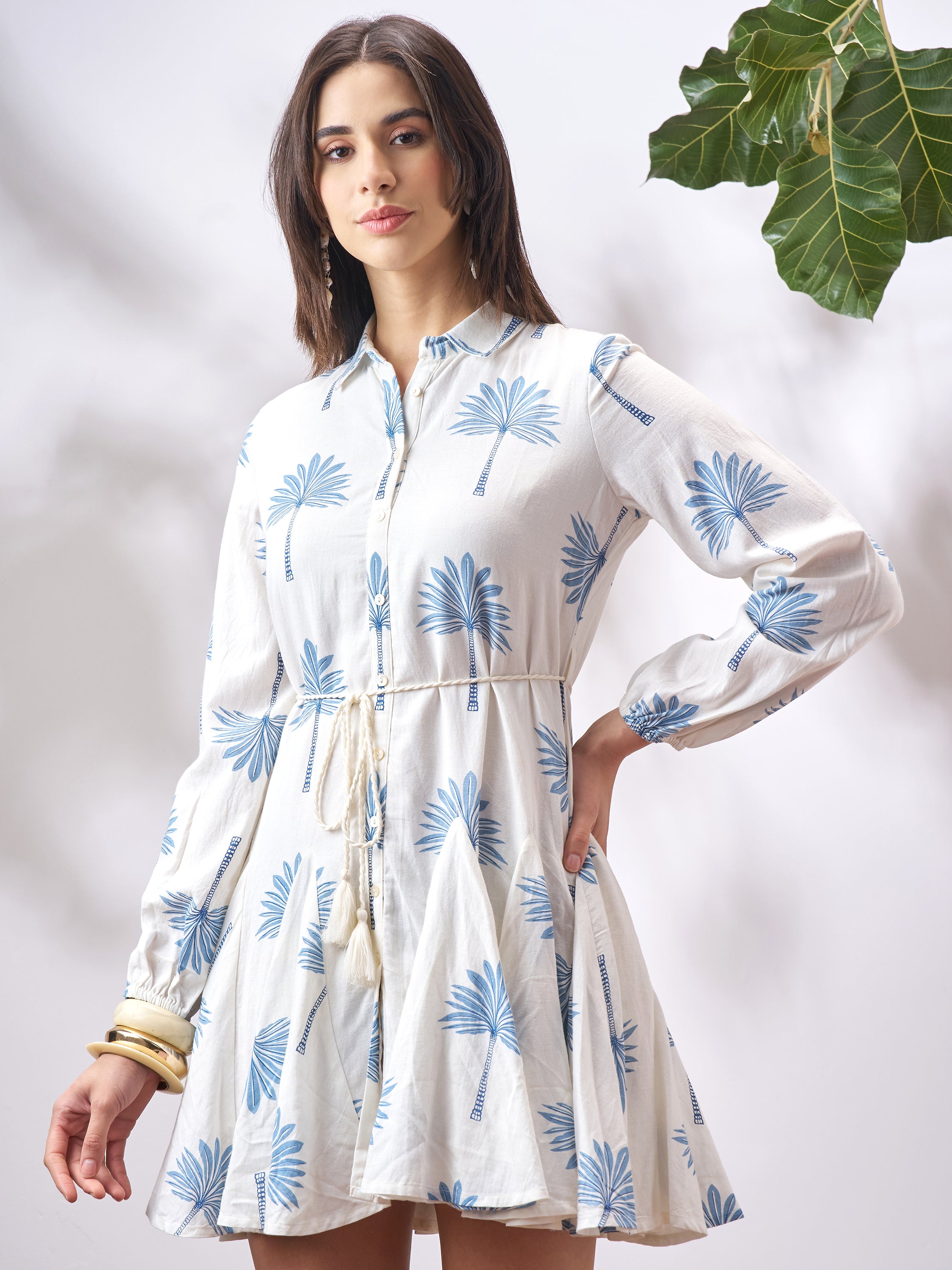Vara By Vishudh Women Off White Printed Fit and Flare Dress - Off White - Image 4