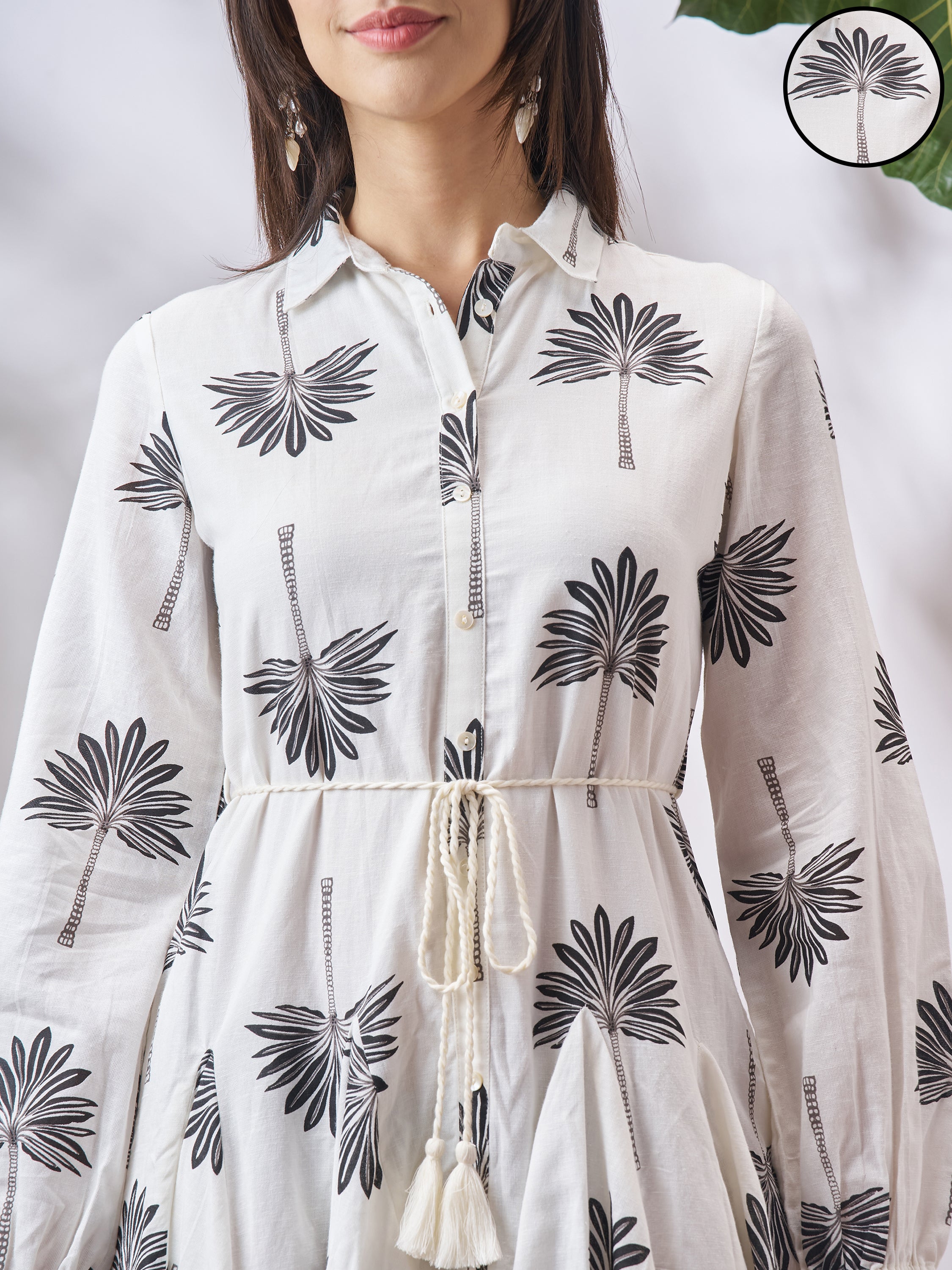 Vara By Vishudh Women Off White Printed Fit and Flare Dress - Off White - Image 5