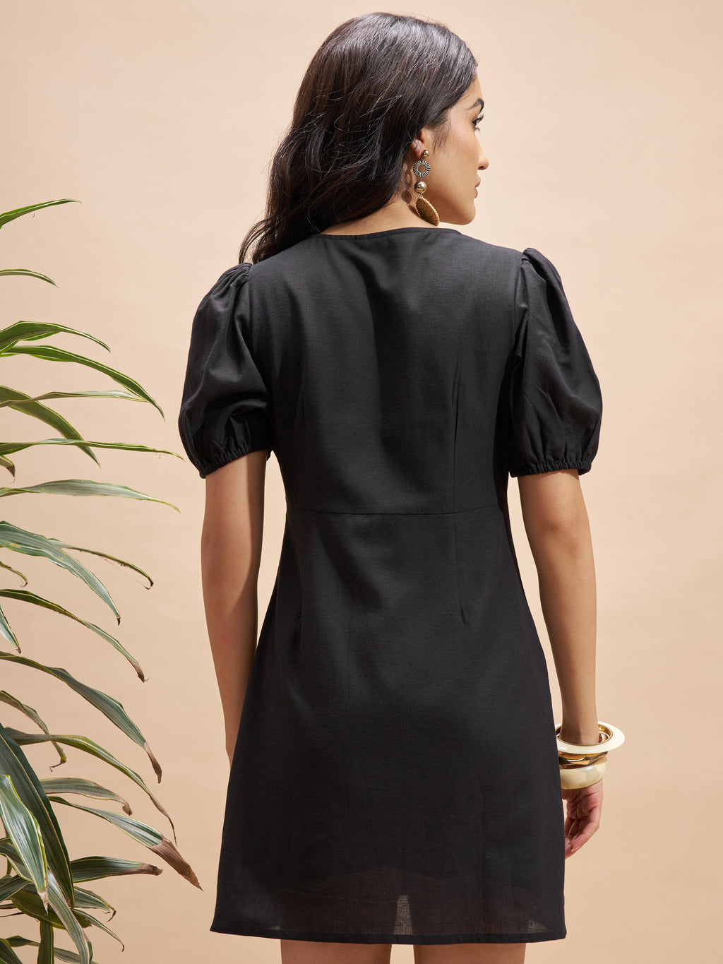Vara By Vishudh Women Black Embroidered Bodycon Dress - Black - Image 3