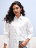 Vara By Vishudh Women White Embroidered Casual Shirt - White - Image 1