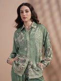Vara By Vishudh Women Green Printed Casual Shirt - Green - Image 1