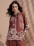 Vara By Vishudh Women Brown Printed Casual Shirt - Brown - Image 1