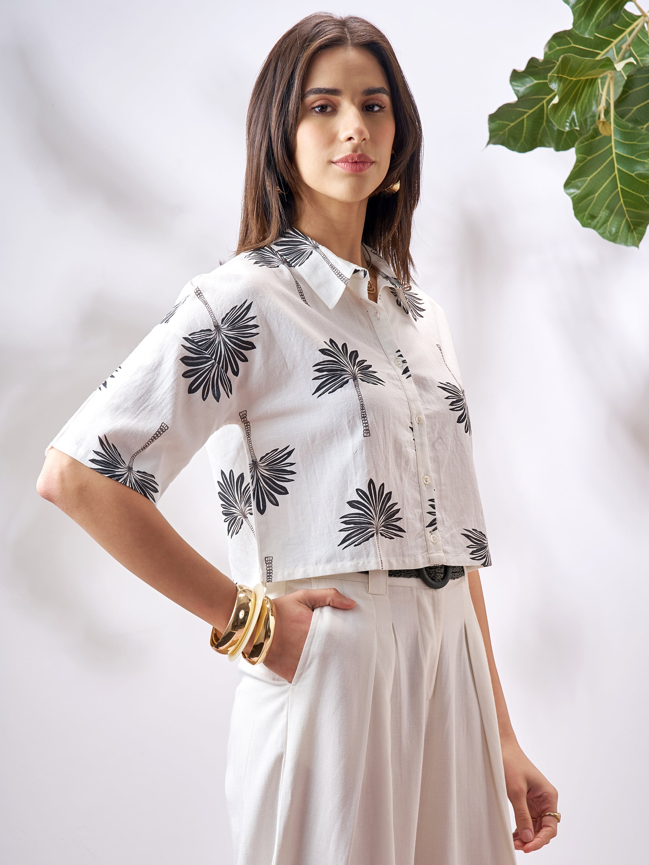 Vara By Vishudh Women Off White Printed Casual Shirt - Off White - Image 6