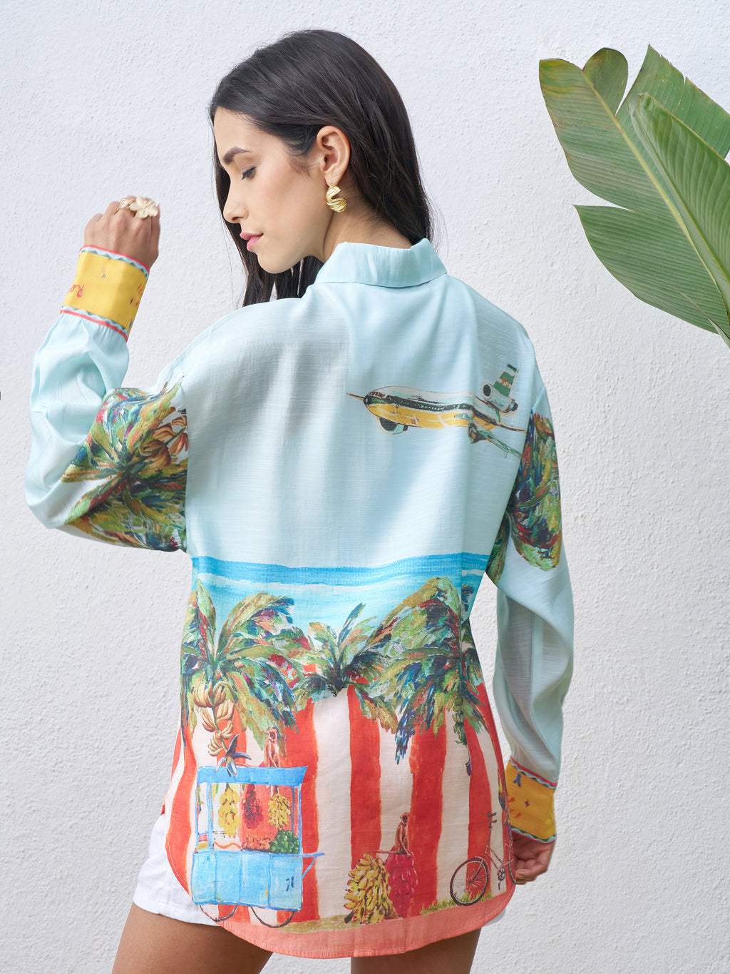 Vara By Vishudh Women Blue Printed Casual Shirt - Blue - Image 3