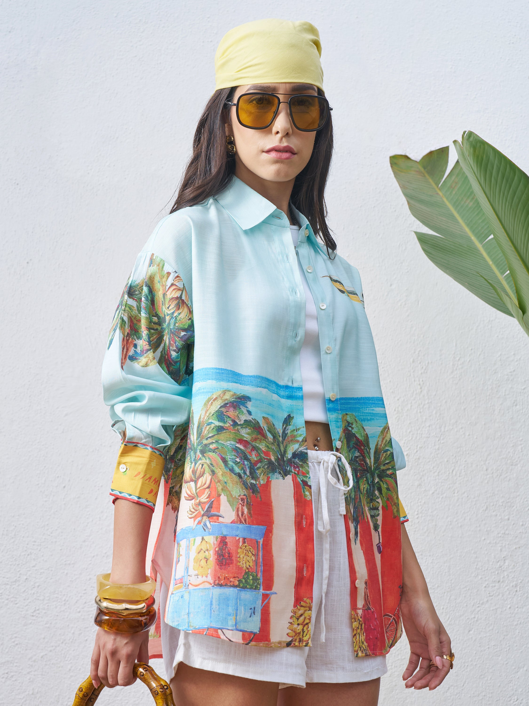 Vara By Vishudh Women Blue Printed Casual Shirt - Blue - Image 6
