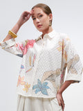 Vara By Vishudh Women Off White Printed Casual Shirt - Off White - Image 1