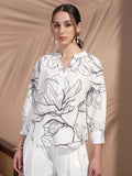 Vara By Vishudh Women White Printed Top - White - Image 1