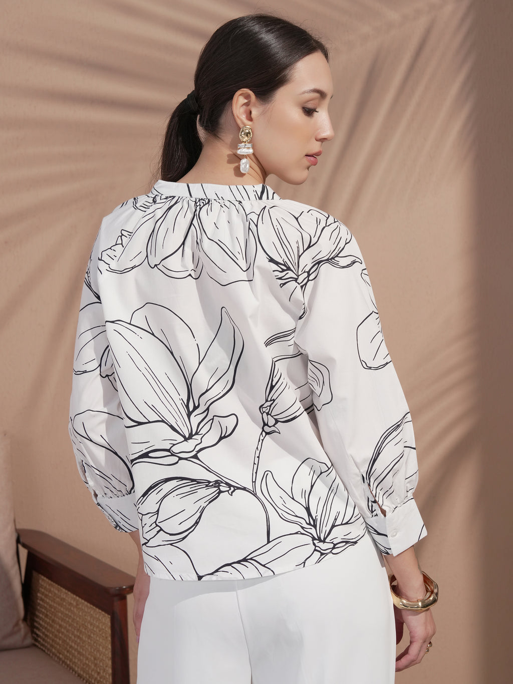 Vara By Vishudh Women White Printed Top - White - Image 3