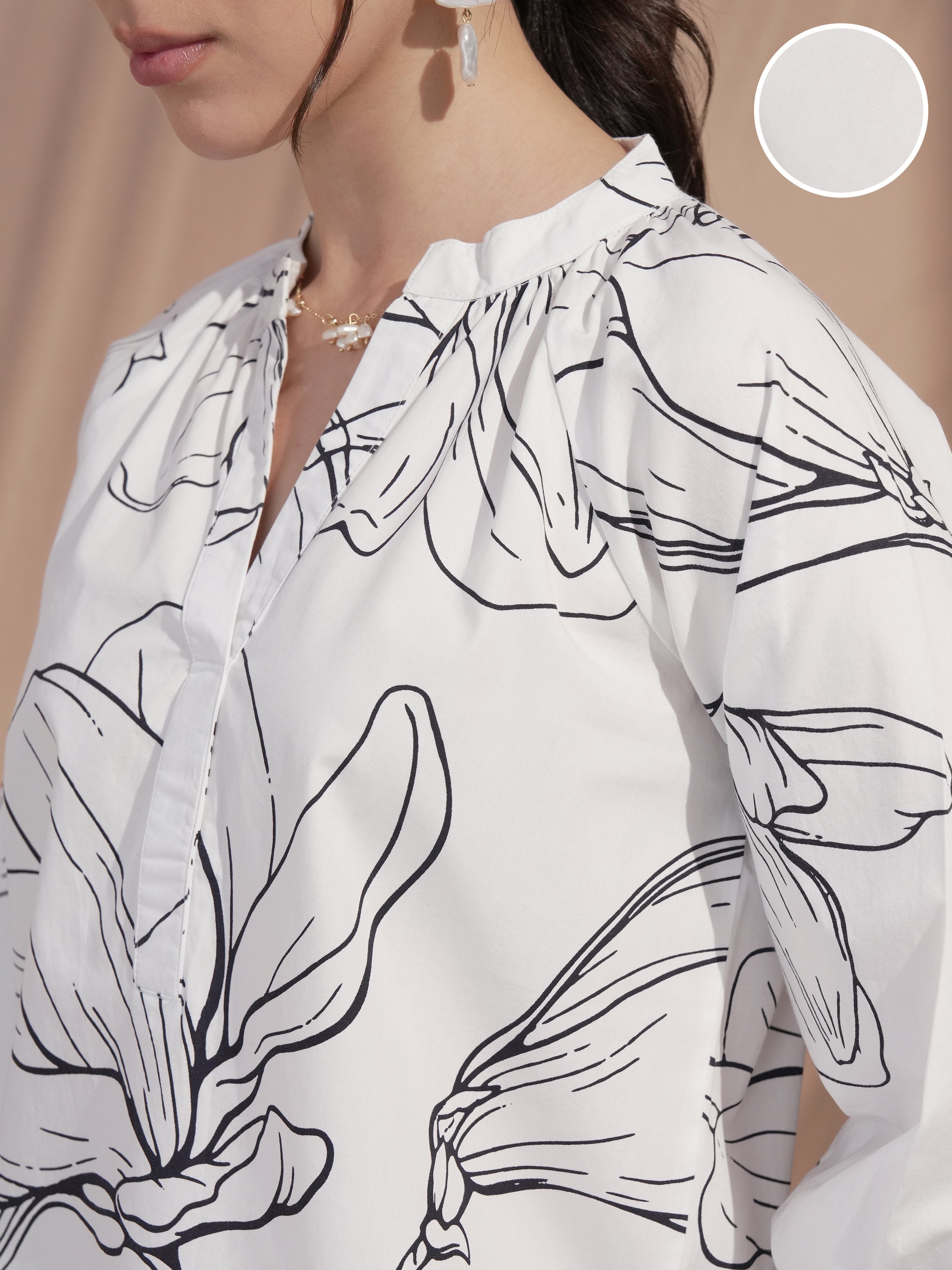 Vara By Vishudh Women White Printed Top - White - Image 5