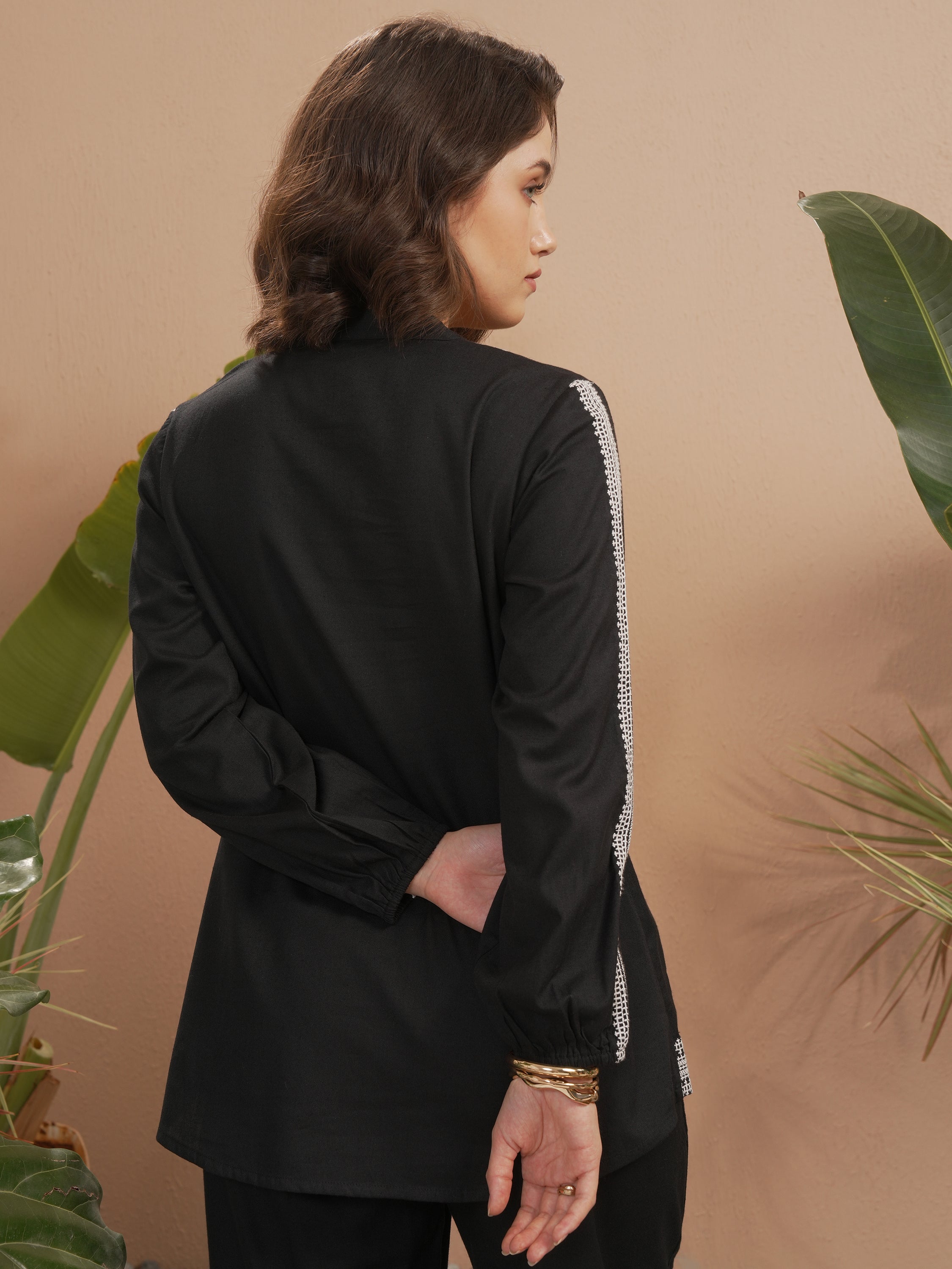 Vara By Vishudh Women Black Embroidered Top - Black - Image 3
