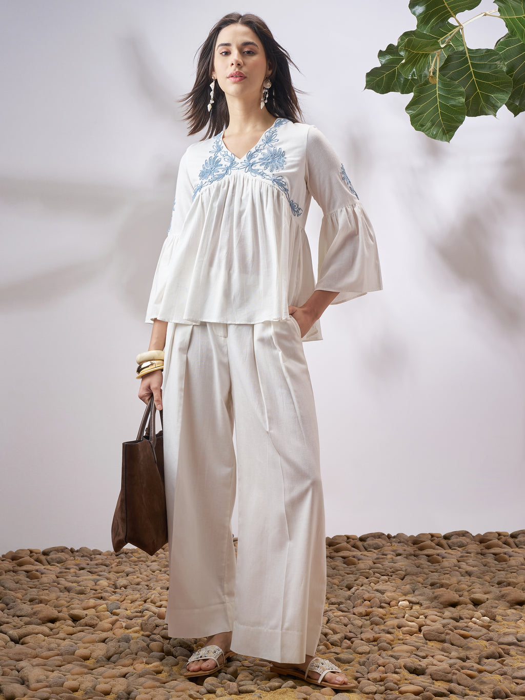 Vara By Vishudh Women Off White Embroidered Top - Off White - Image 2