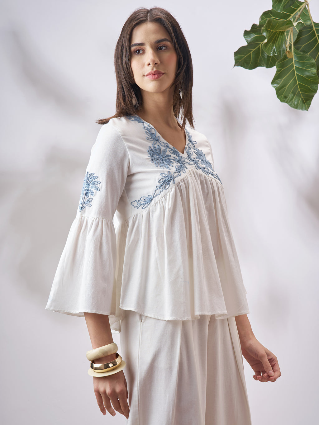 Vara By Vishudh Women Off White Embroidered Top - Off White - Image 6