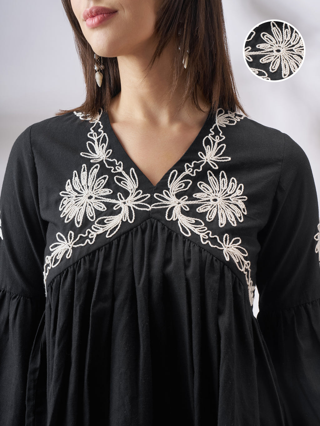 Vara By Vishudh Women Black Embroidered Top - Black - Image 5
