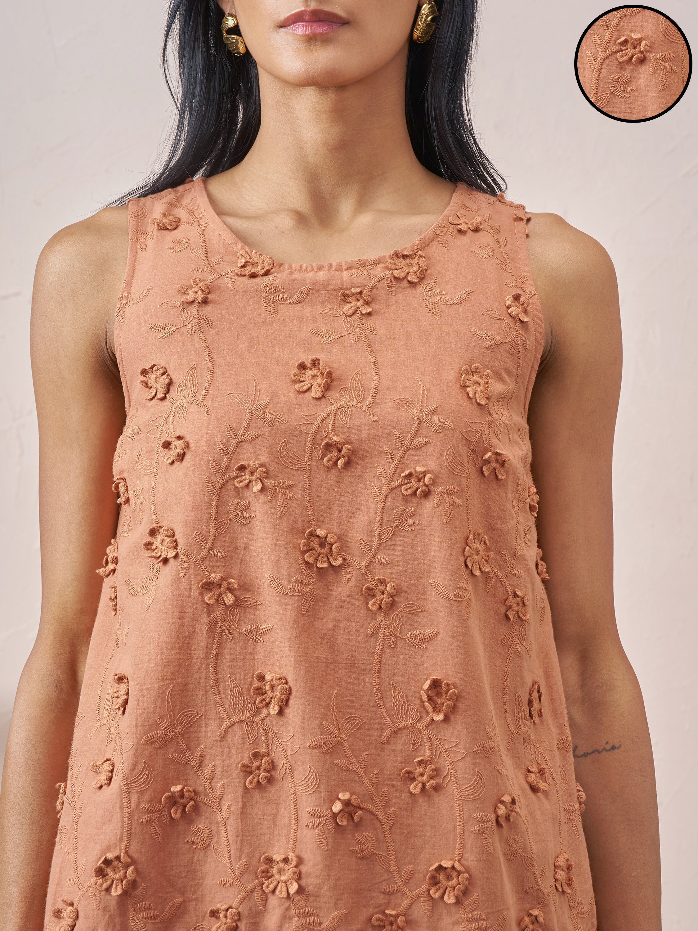 Vara By Vishudh Women Brown Embroidered Top - Brown - Image 5