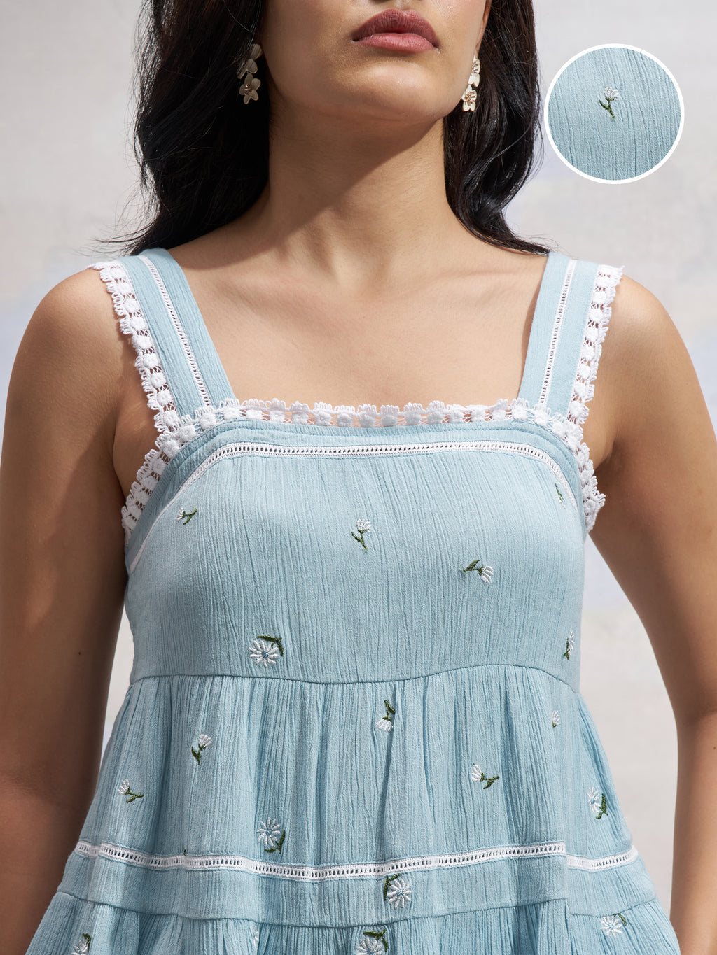 Vara By Vishudh Women Blue Embroidered Top - Blue - Image 5