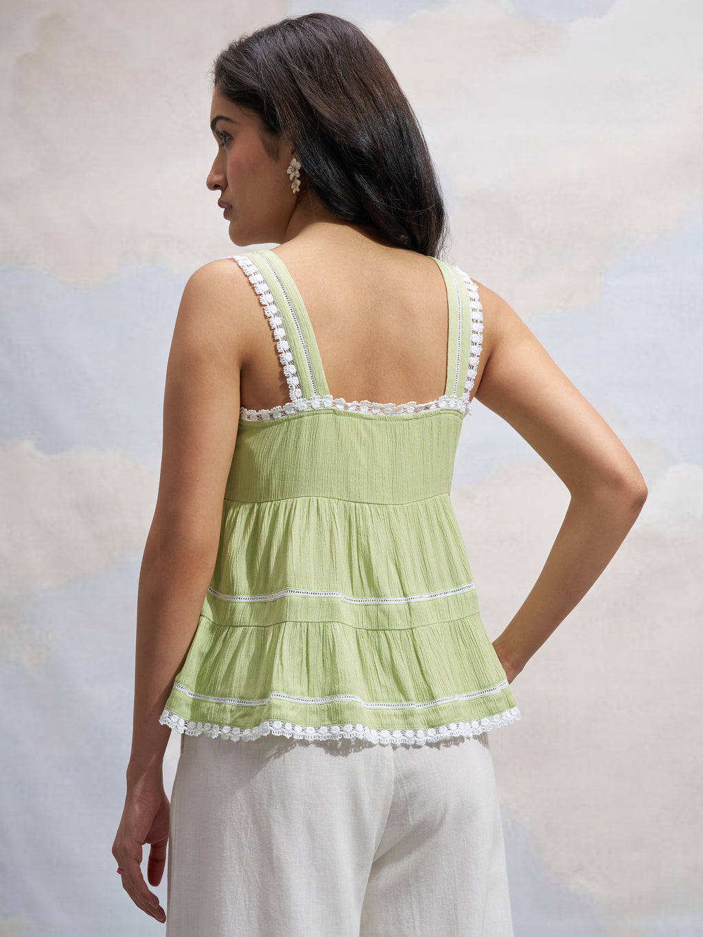 Vara By Vishudh Women Green Embroidered Top - Green - Image 3