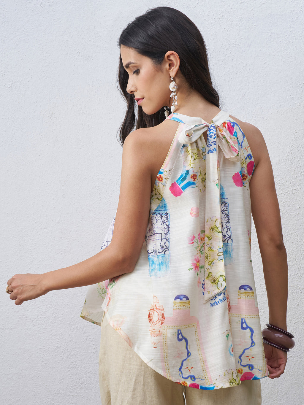 Vara By Vishudh Women Off White Printed Top - Off White - Image 3