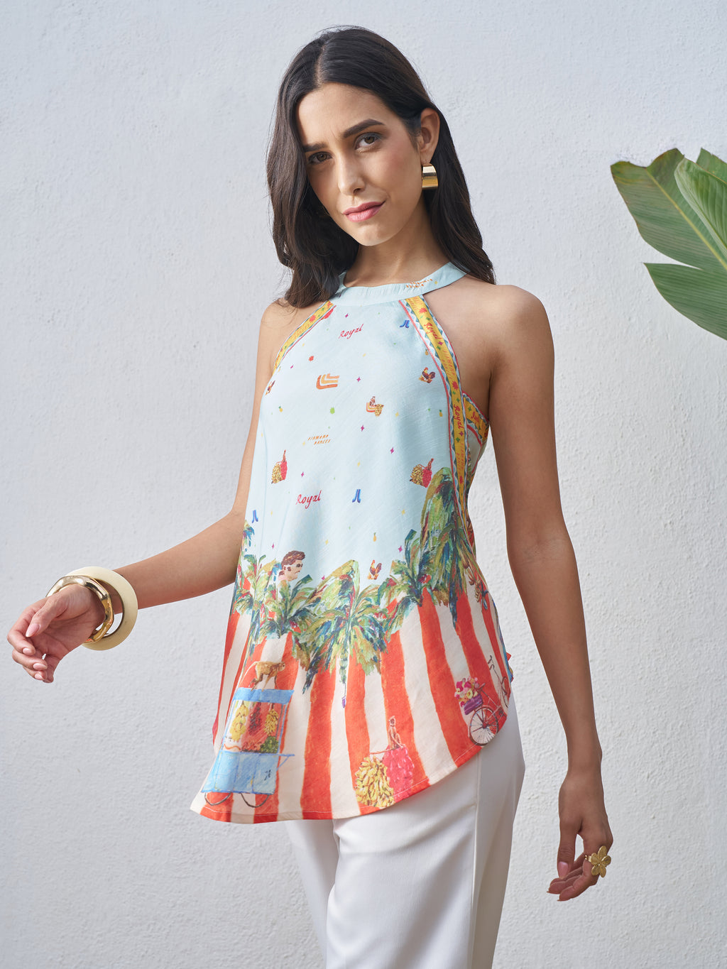 Vara By Vishudh Women Blue Printed Top - Blue - Image 4