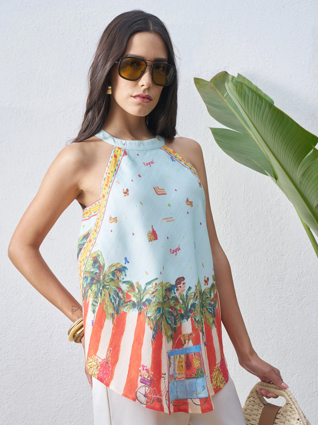 Vara By Vishudh Women Blue Printed Top - Blue - Image 6