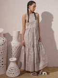 Vara By Vishudh Women Beige Printed Maxi Dress - Beige - Image 1