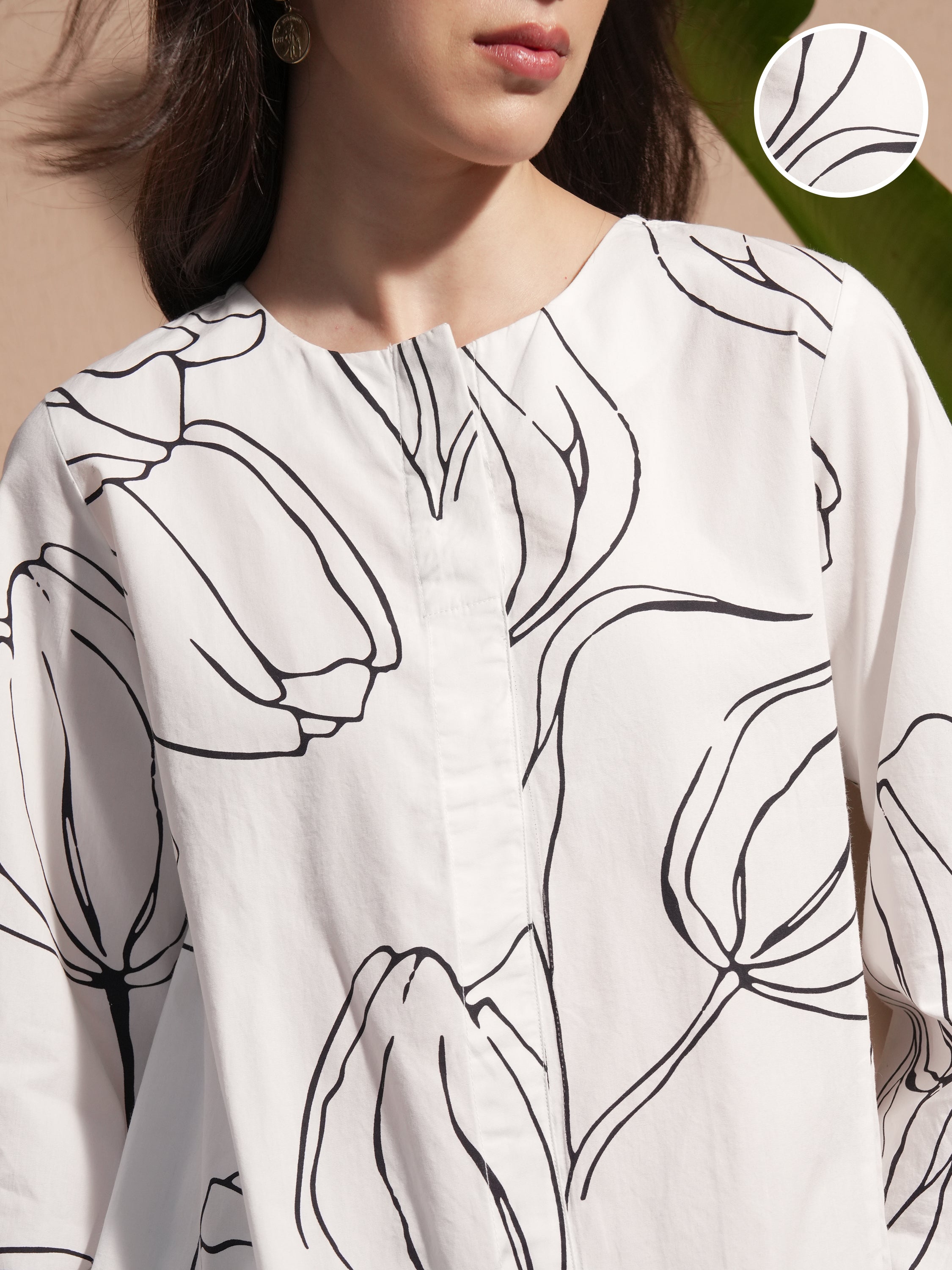 Vara By Vishudh Women White Printed Drop-Waist Dress - White - Image 5