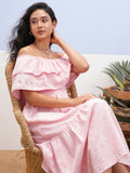 Vara By Vishudh women Pink Embroidered A-Line Dress - Pink - Image 1