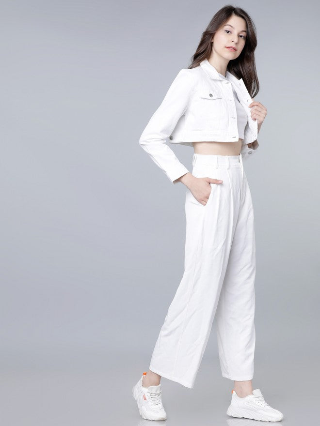Tokyo Talkies Women White Denim Jacket - White - Image 5
