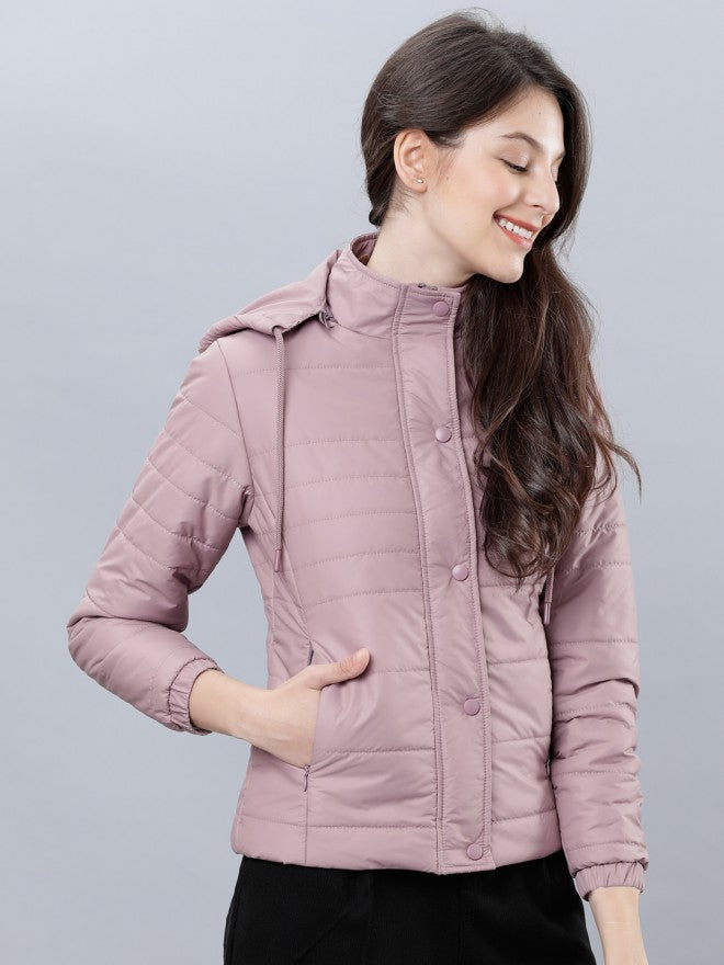 Tokyo Talkies Women Pink Puffer Jacket - Pink - Image 1